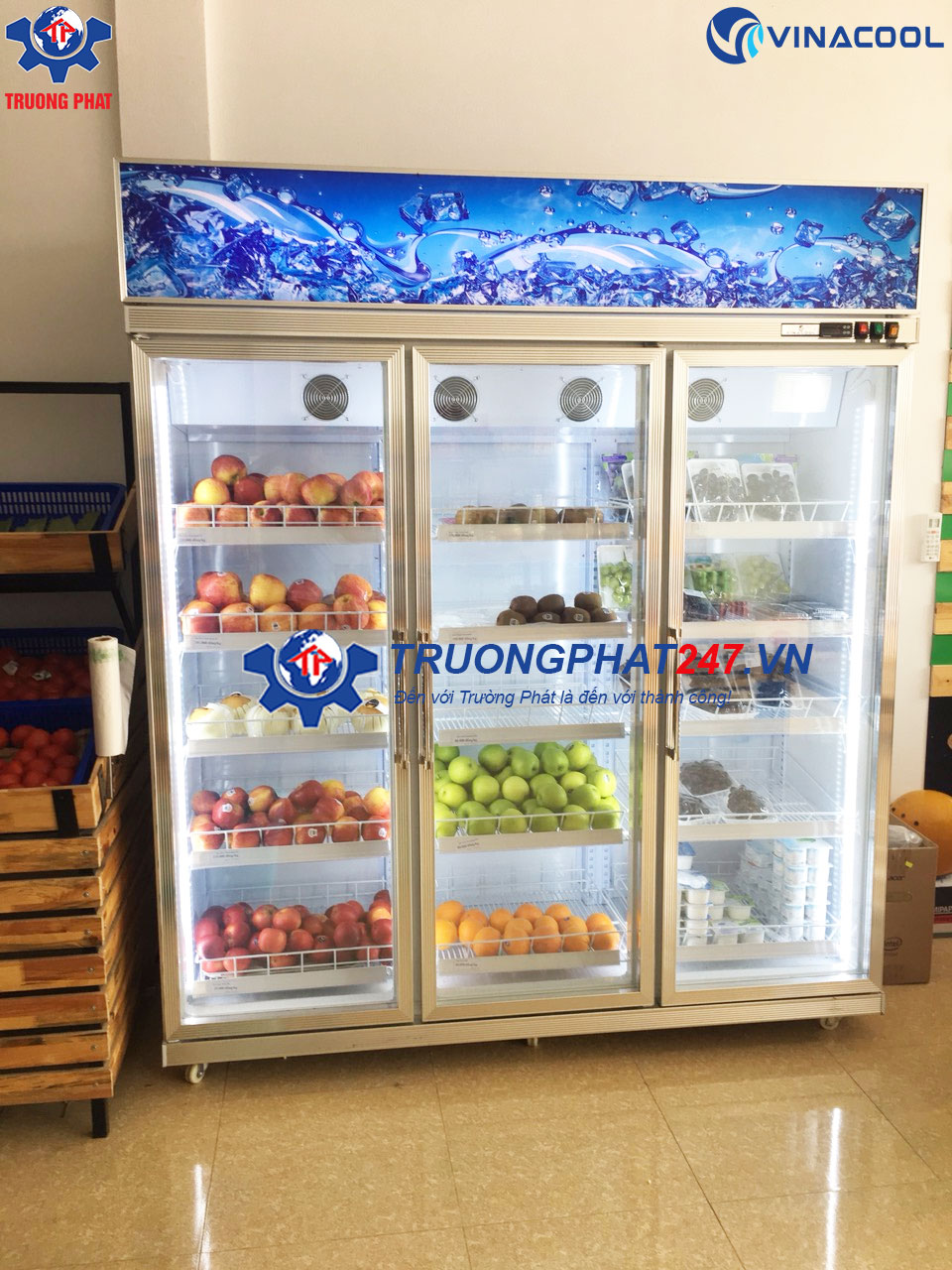 tủ mát 3 cánh có sấy kính